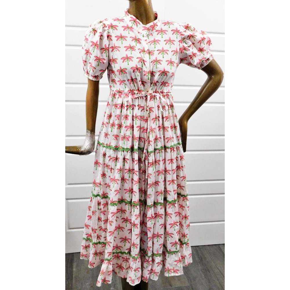 Mary Marshmallow Blake Dress Floral Boho Cottage Tie Bodice Size M‎ $158rt NWT